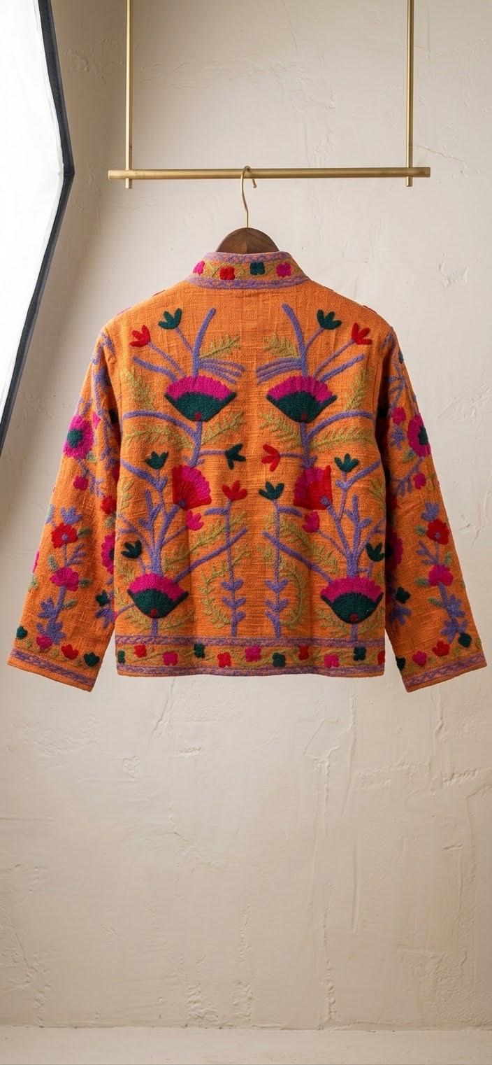 Embroidered T&T Jacket (6 colors - Light Sage Green / Slate Blue / Orange / Teal Green / Light Blue-Grey / Vibrant Orange)