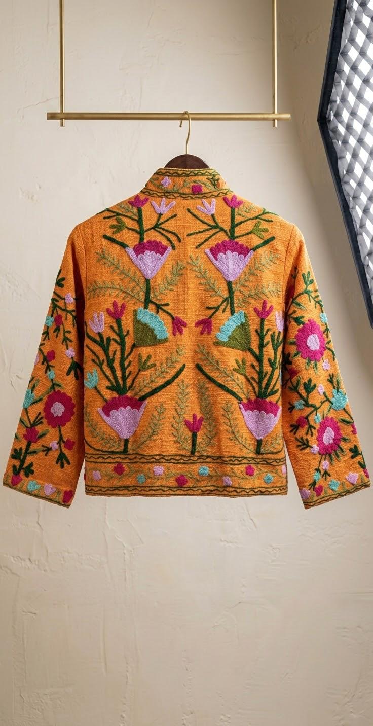 Embroidered T&T Jacket (6 colors - Light Sage Green / Slate Blue / Orange / Teal Green / Light Blue-Grey / Vibrant Orange)