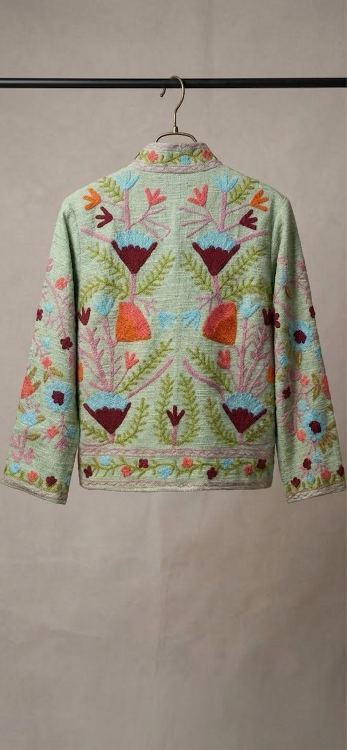 Embroidered T&T Jacket (6 colors - Light Sage Green / Slate Blue / Orange / Teal Green / Light Blue-Grey / Vibrant Orange)