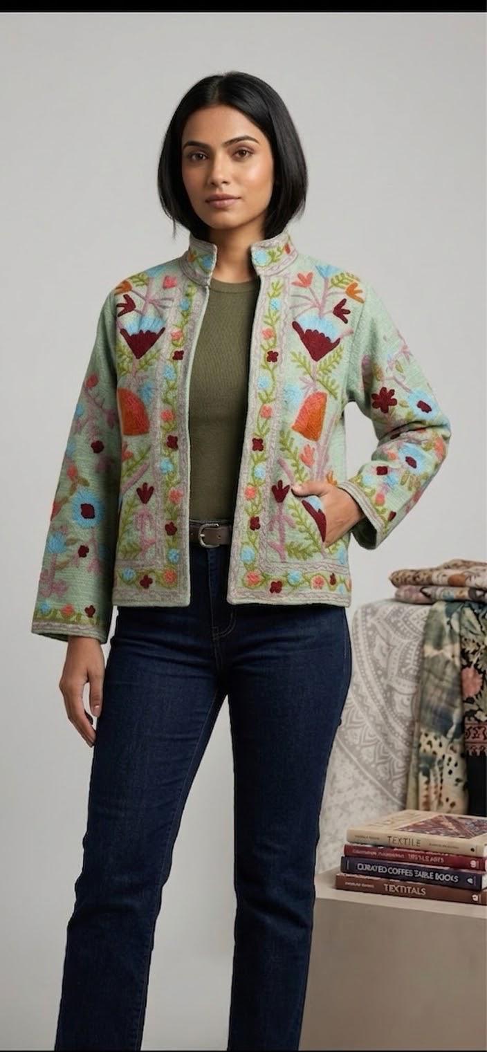 Embroidered T&T Jacket (6 colors - Light Sage Green / Slate Blue / Orange / Teal Green / Light Blue-Grey / Vibrant Orange)