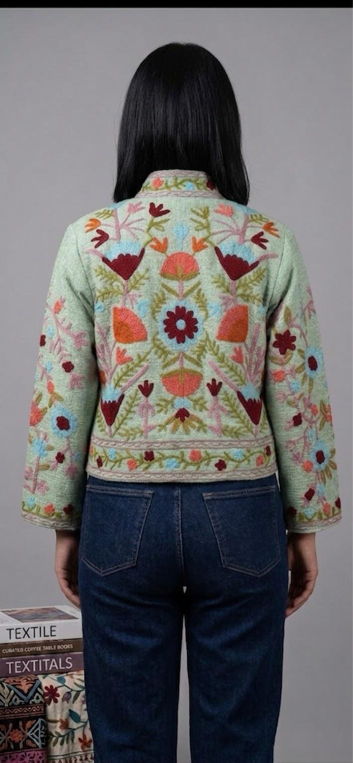 Embroidered T&T Jacket (6 colors - Light Sage Green / Slate Blue / Orange / Teal Green / Light Blue-Grey / Vibrant Orange)