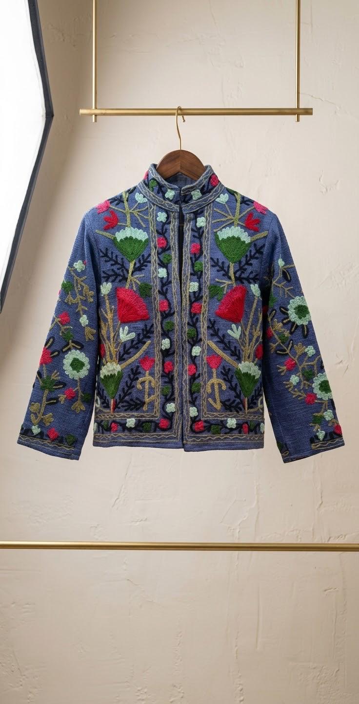 Embroidered T&T Jacket (6 colors - Light Sage Green / Slate Blue / Orange / Teal Green / Light Blue-Grey / Vibrant Orange)