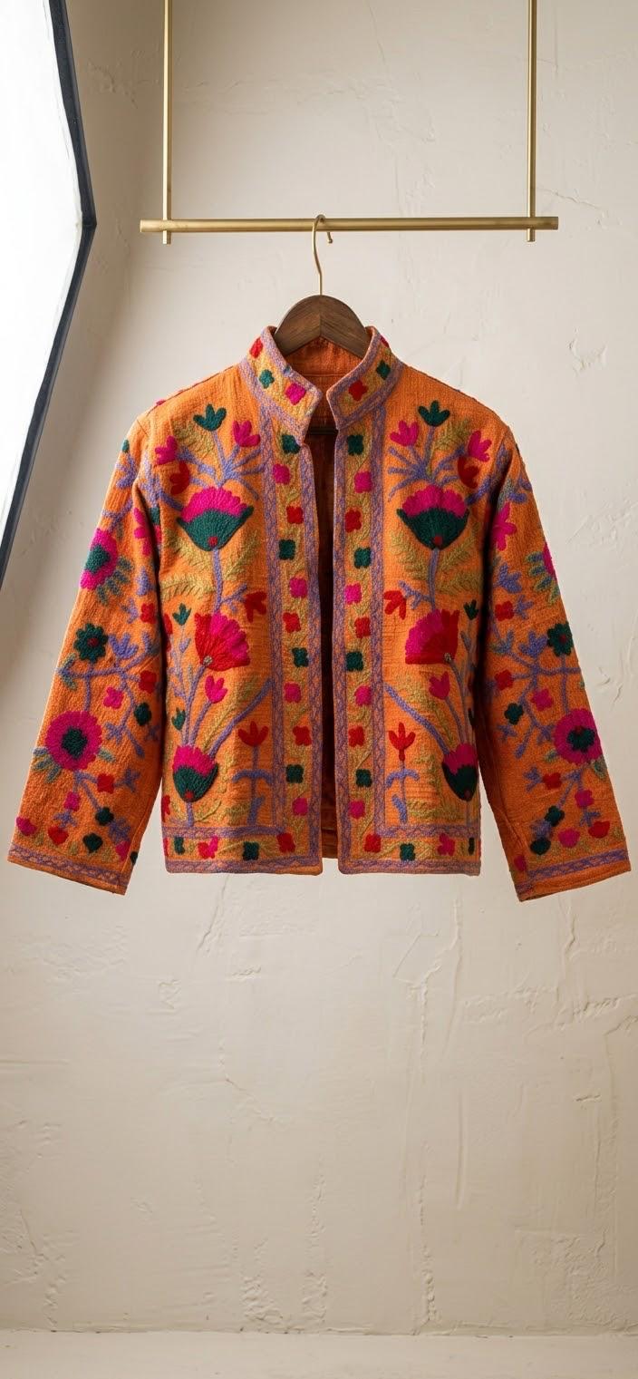 Embroidered T&T Jacket (6 colors - Light Sage Green / Slate Blue / Orange / Teal Green / Light Blue-Grey / Vibrant Orange)
