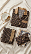 Chocolate Brown Printed Pyjama Short Set