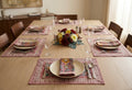Sunflower Hand Block Printed Table Mat Set (6 table mats + 6 napkins)