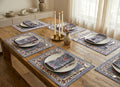 Botanical Garden Hand Block Printed Table Mat Set (6 table mats + 6 napkins)