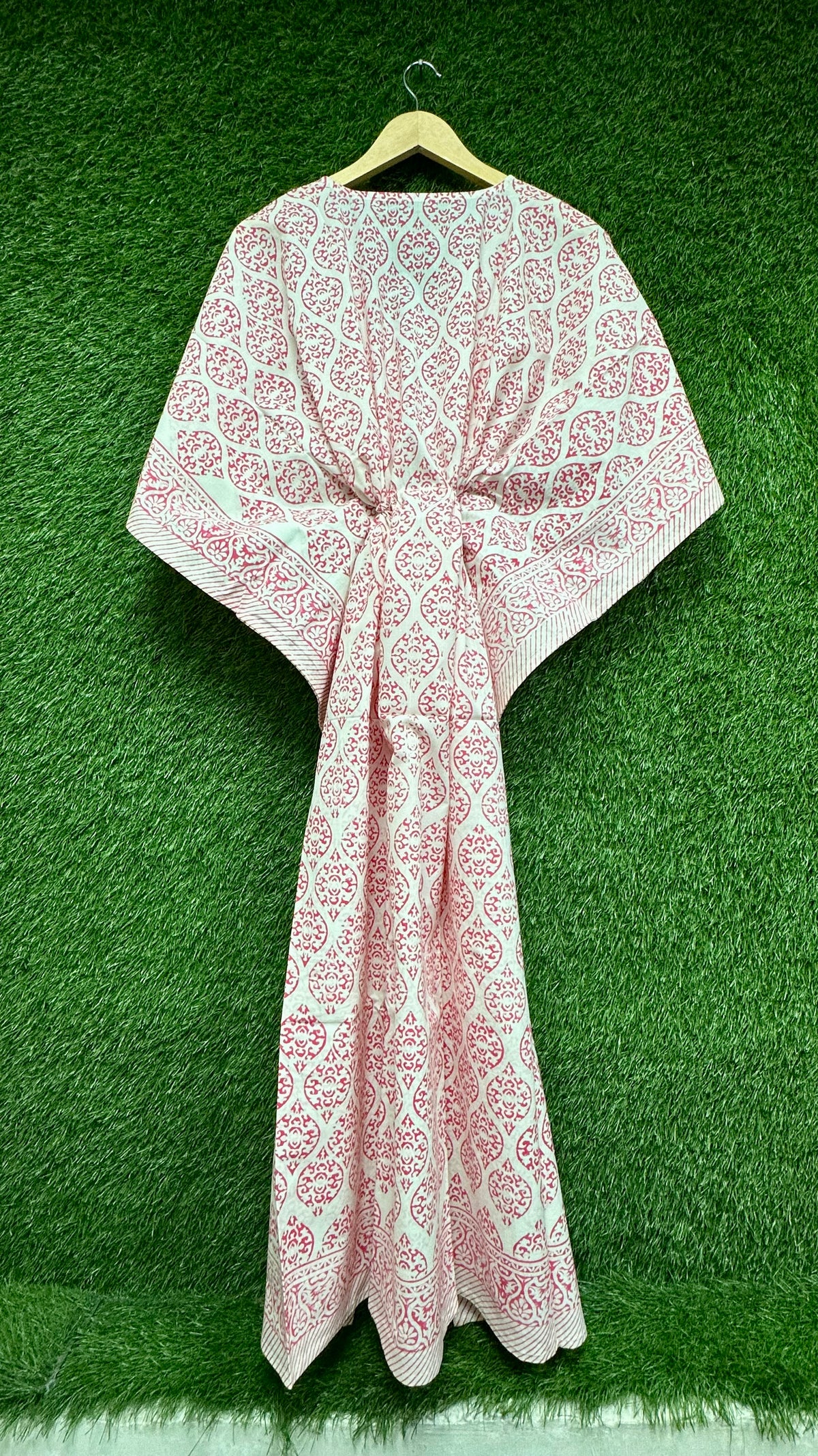 Mughal Arch Block Printed Kaftan (2 colors - Pink / Light Blue)