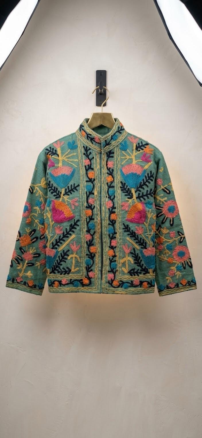 Embroidered T&T Jacket (6 colors - Light Sage Green / Slate Blue / Orange / Teal Green / Light Blue-Grey / Vibrant Orange)