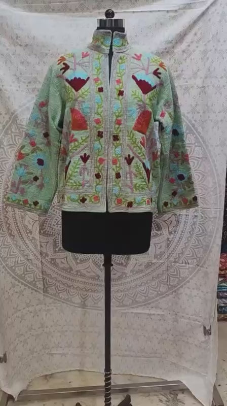 Embroidered T&T Jacket (6 colors - Light Sage Green / Slate Blue / Orange / Teal Green / Light Blue-Grey / Vibrant Orange)